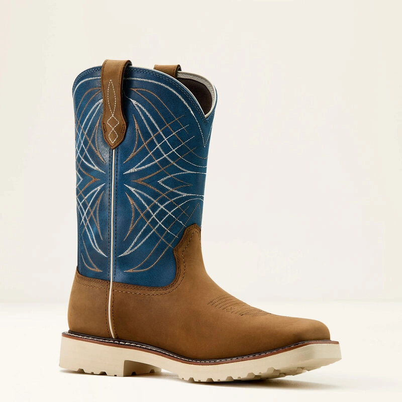 Ariat Activator: Robuster Western-Stiefel für Herren, wasserdicht, braun-blau. Dein zuverlässiger Partner für Arbeit und Abenteuer.