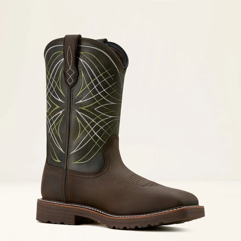 Ariat Activator: Robust Leder Stiefel für den Arbeitsplatz – Wasserdicht, Braun/Grün!